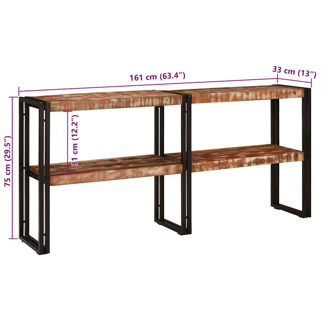 Konsolentisch 160x33x75 cm Altholz Massiv