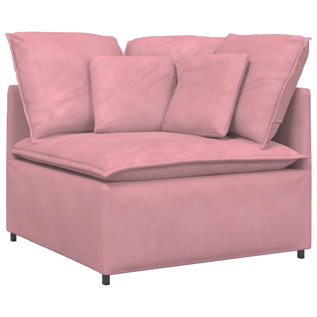 Modulares Sofa mit Kissen Samt Rosa