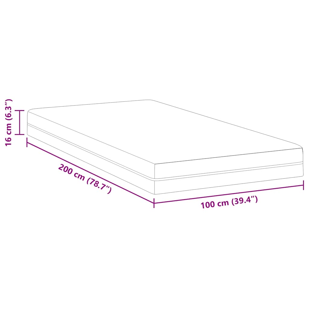 Matratzen Weiß, Grau 100 x 200 cm 100% Polyester Jacquardstoff