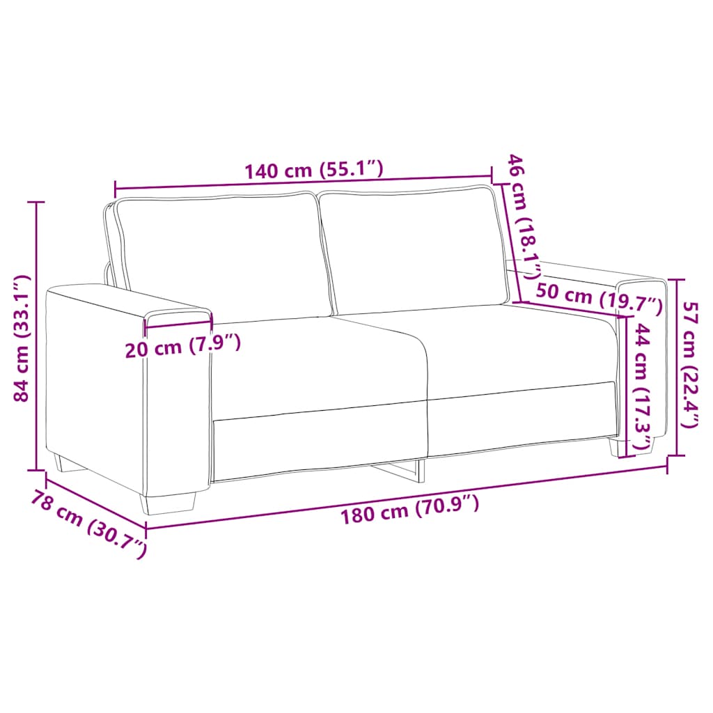 2-Sitzer-Sofa Gelb 140 cm Samt