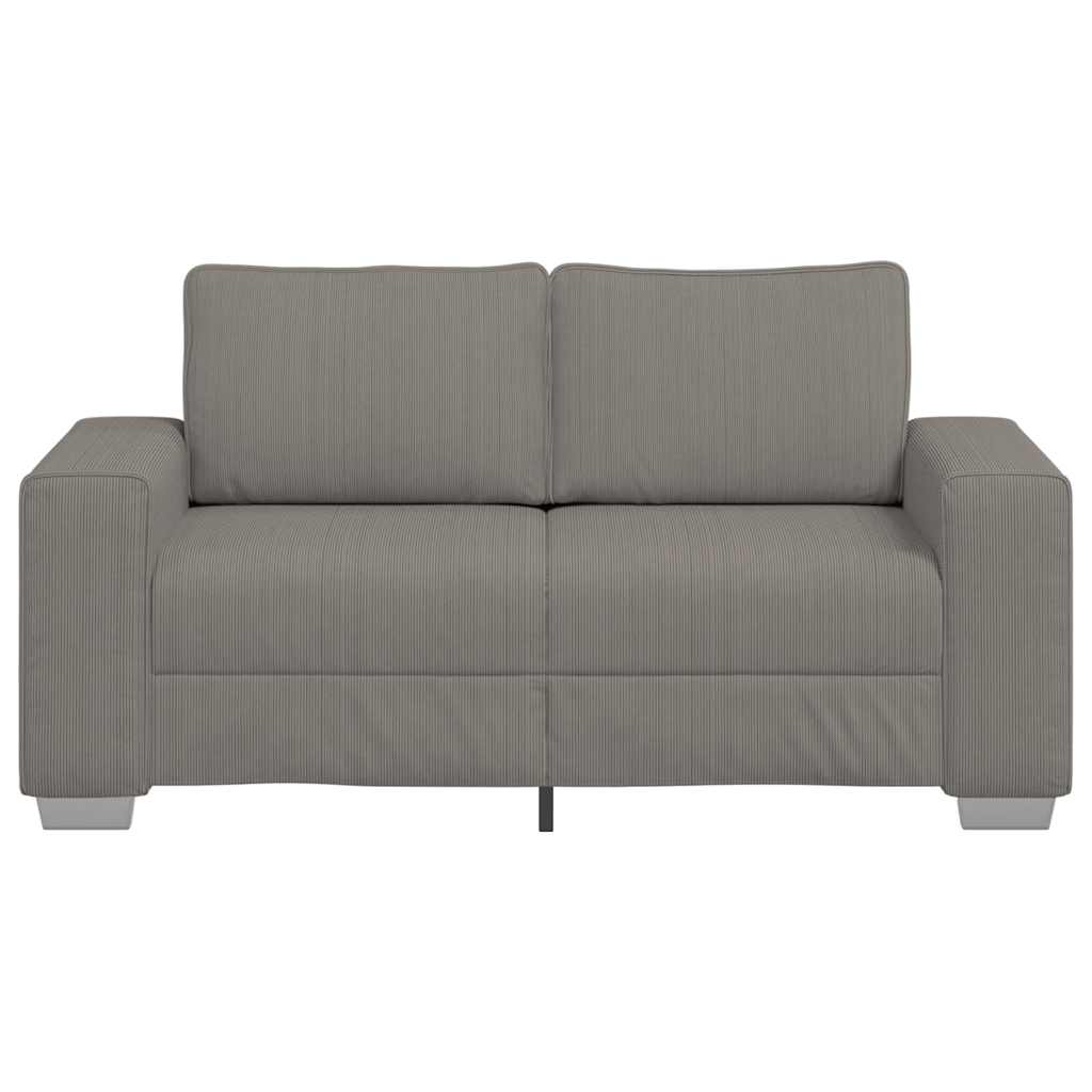 Zweisitzer-Sofa Hellgrau 120 cm Cordstoff