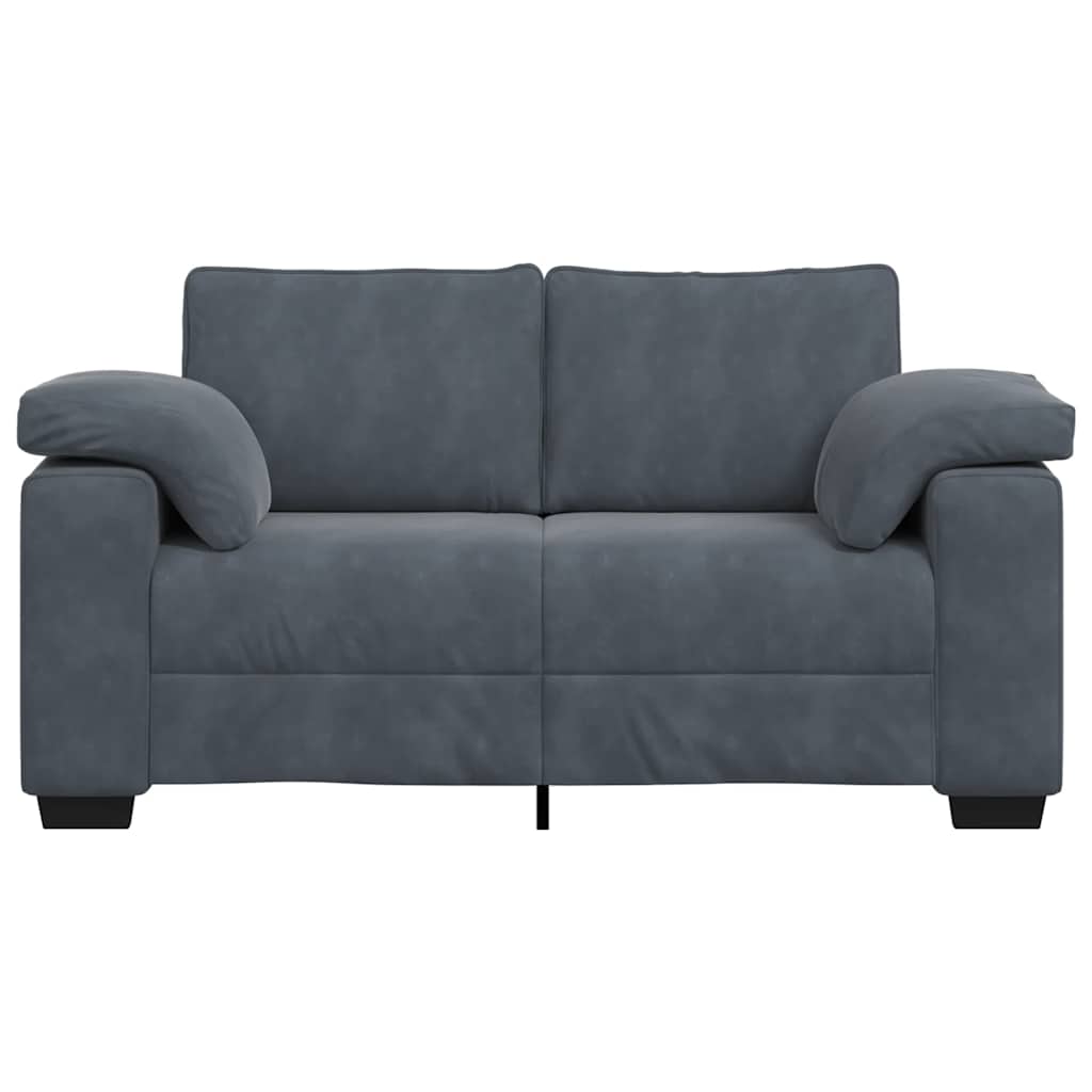 Zweisitzer-Sofa Dunkelgrau 120 cm Samt