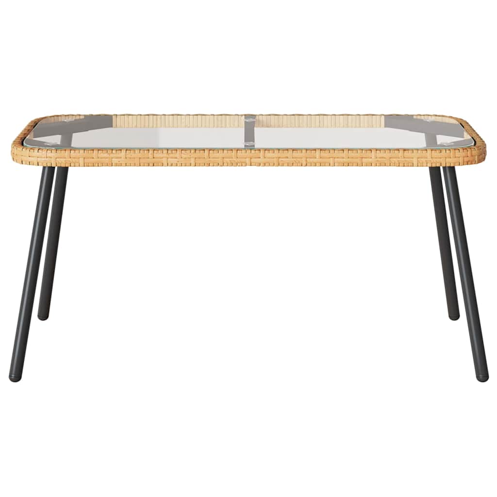 2-tlg. Garten-Essgruppe mit Kissen Natur Poly Rattan
