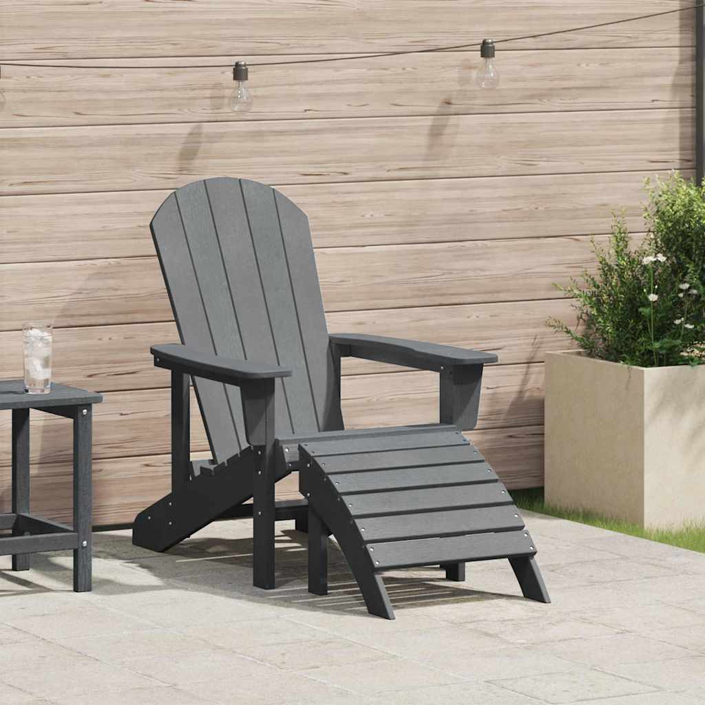 Adirondack-Stuhl mit Fußstütze Hellgrau HDPE