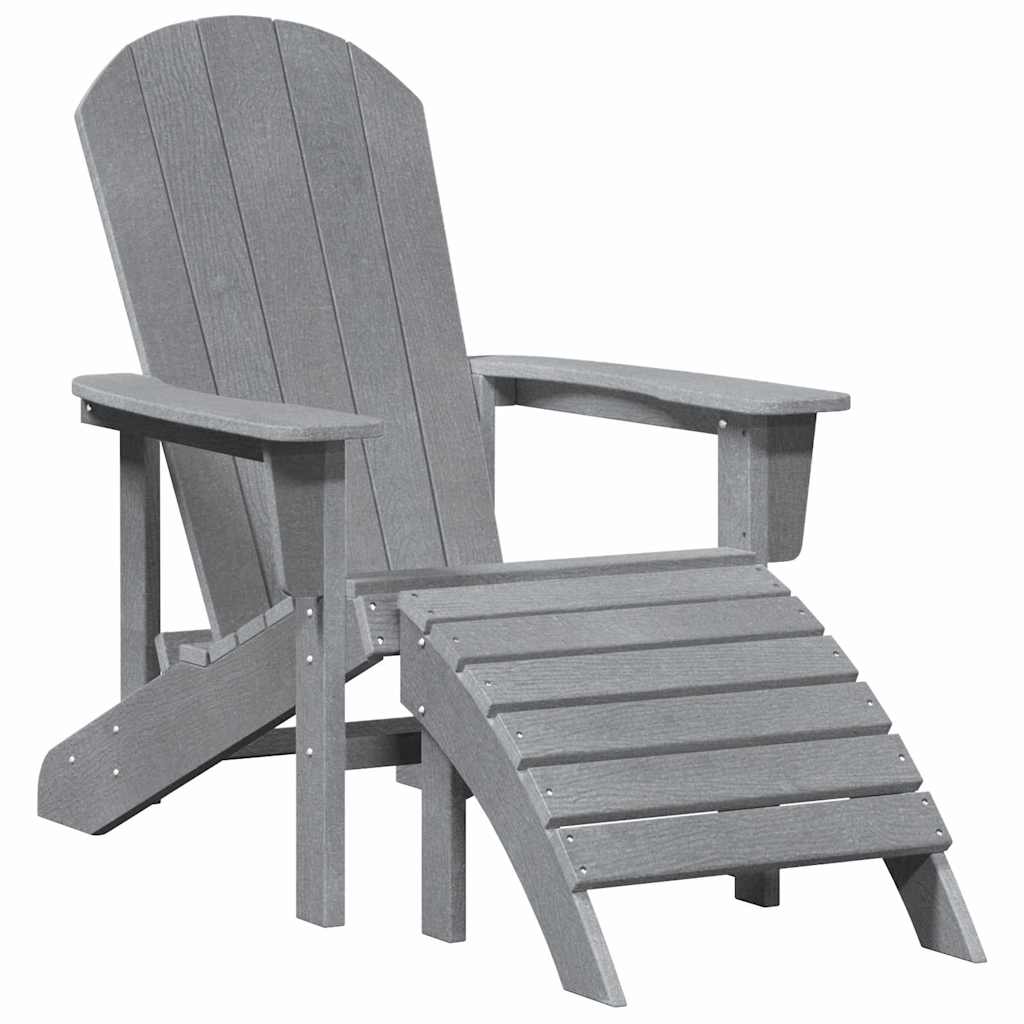 Adirondack-Stuhl mit Fußstütze Hellgrau HDPE