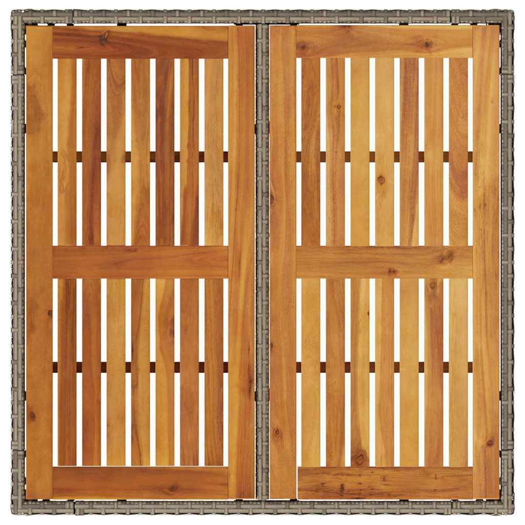 3-teiliges Gartenset mit Kissen in grau aus Poly Rattan
