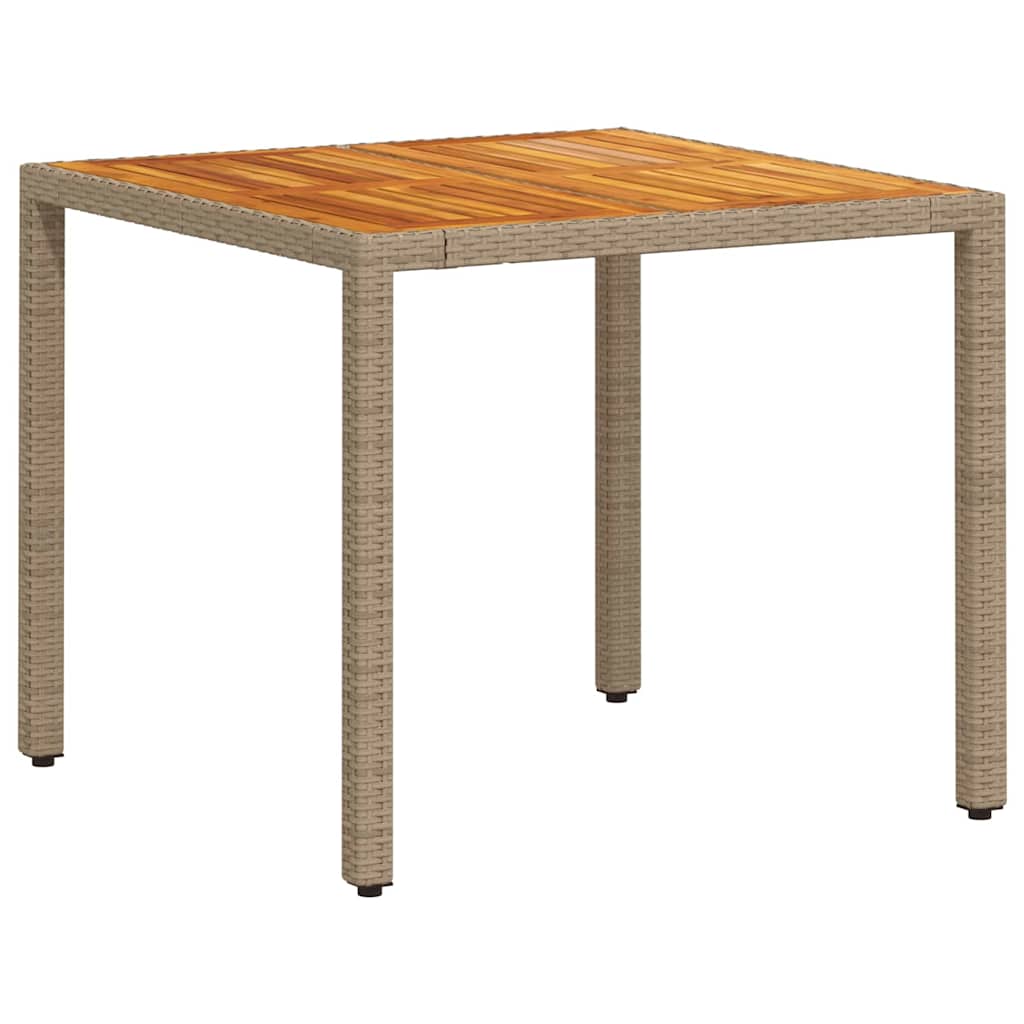3-teiliges Garten-Essset mit Kissen Beige Poly Rattan