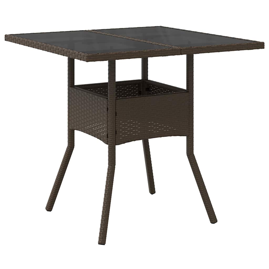 3-tlg. Garten-Essgruppe Braun Poly Rattan
