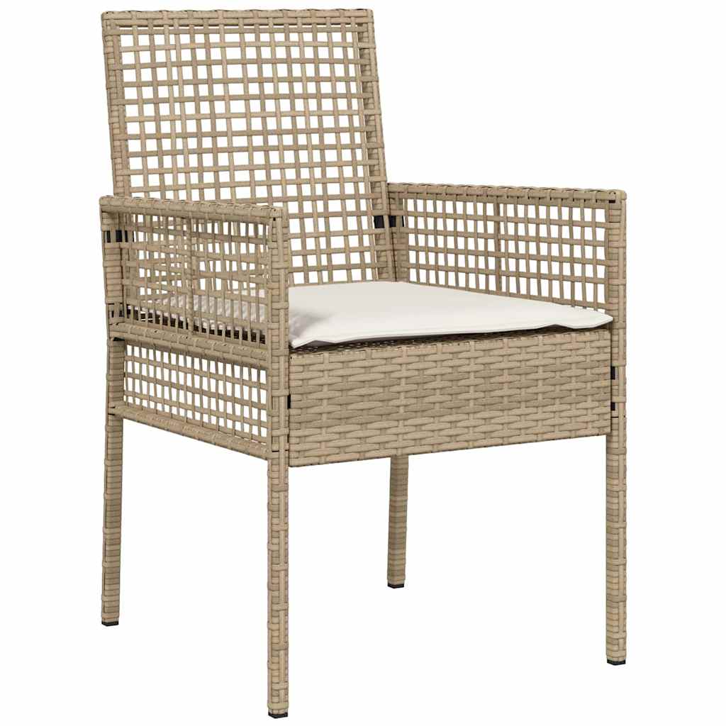 3-teiliges Garten Essset in Beige aus Poly Rattan