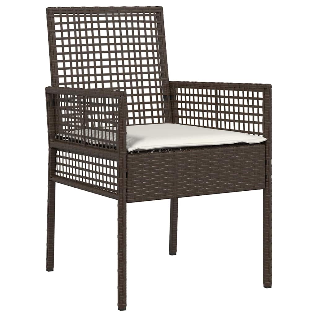 3-tlg. Garten-Essgruppe Braun Poly Rattan