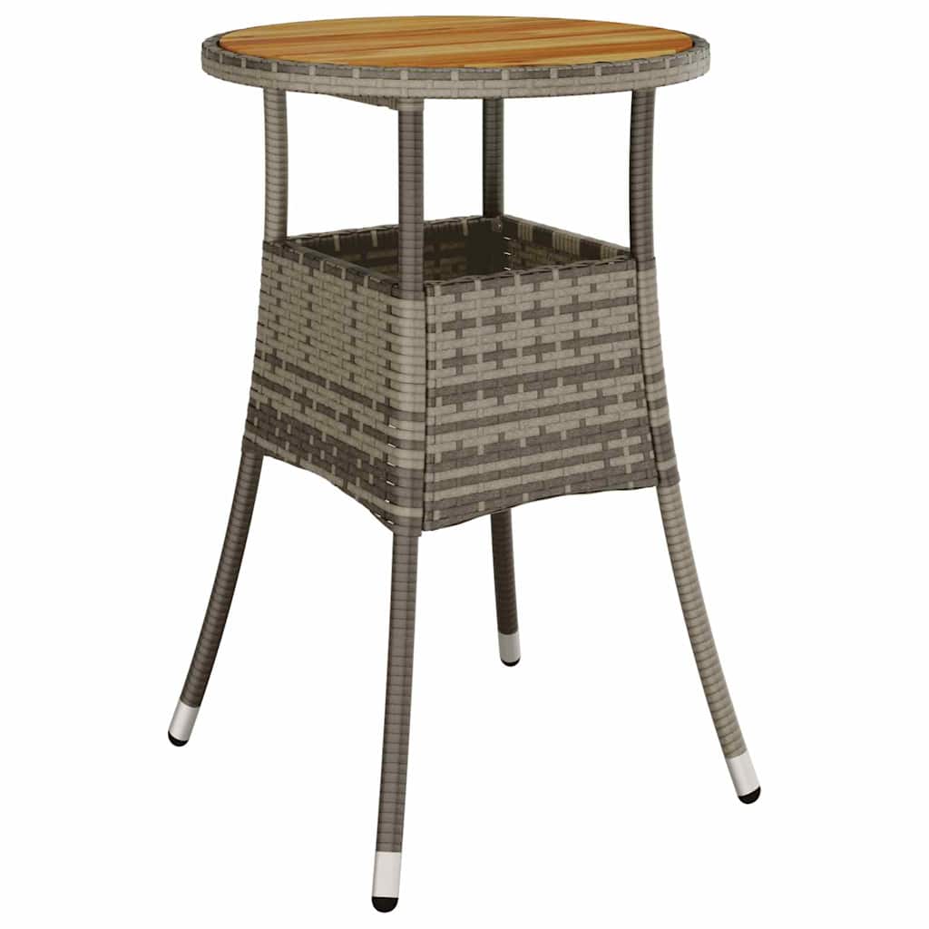 3-tlg. Garten-Essgruppe Grau Poly Rattan