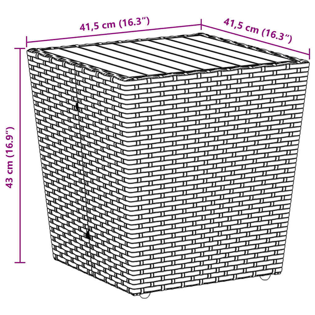 3-tlg. Garten-Bistroset mit Kissen Schwarz Poly Rattan