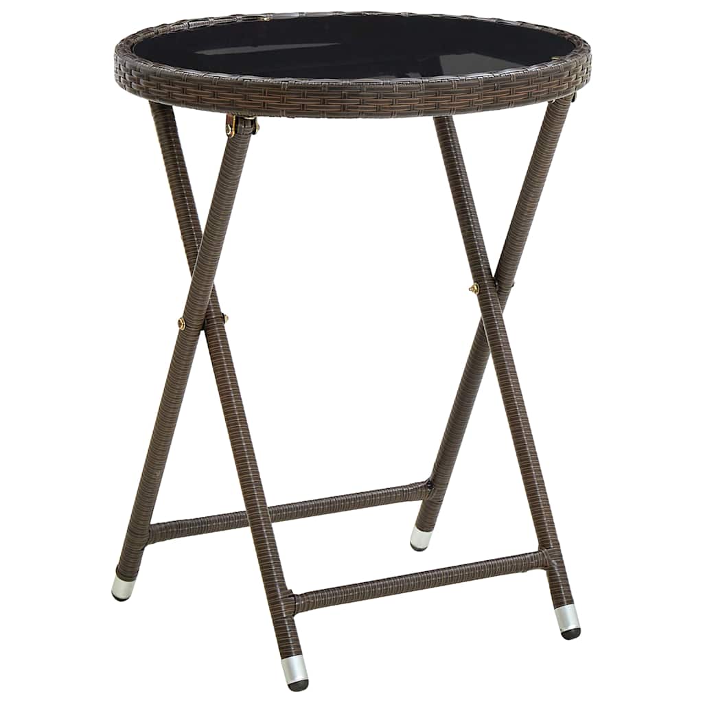 3-tlg. Garten-Bistroset mit Kissen Braun Poly Rattan