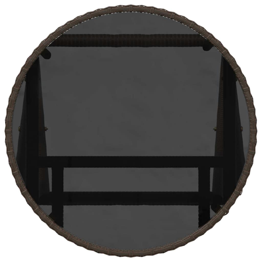 3-tlg. Garten-Bistroset mit Kissen Braun Poly Rattan