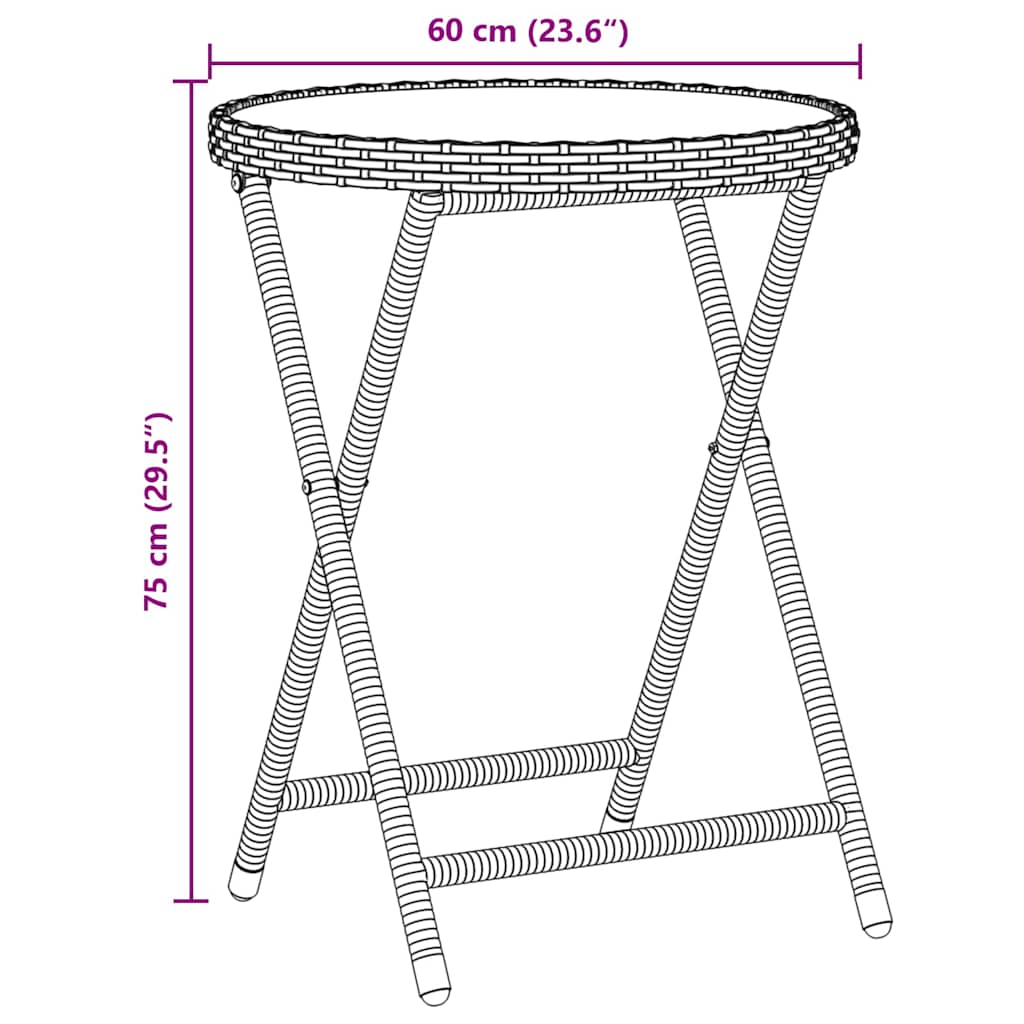 3-tlg. Garten-Bistroset mit Kissen Beige Poly Rattan
