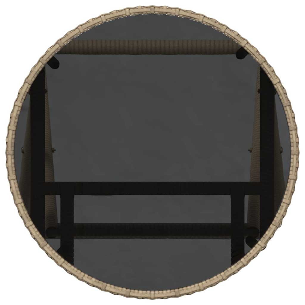 3-tlg. Garten-Bistroset mit Kissen Beige Poly Rattan