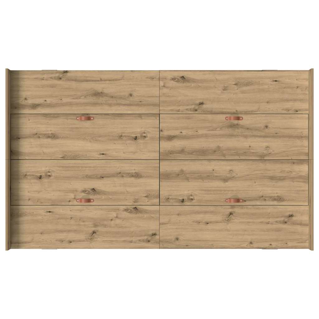 Bett mit Stauraum Eiche handwerklich 120 x 200 cm Melamin