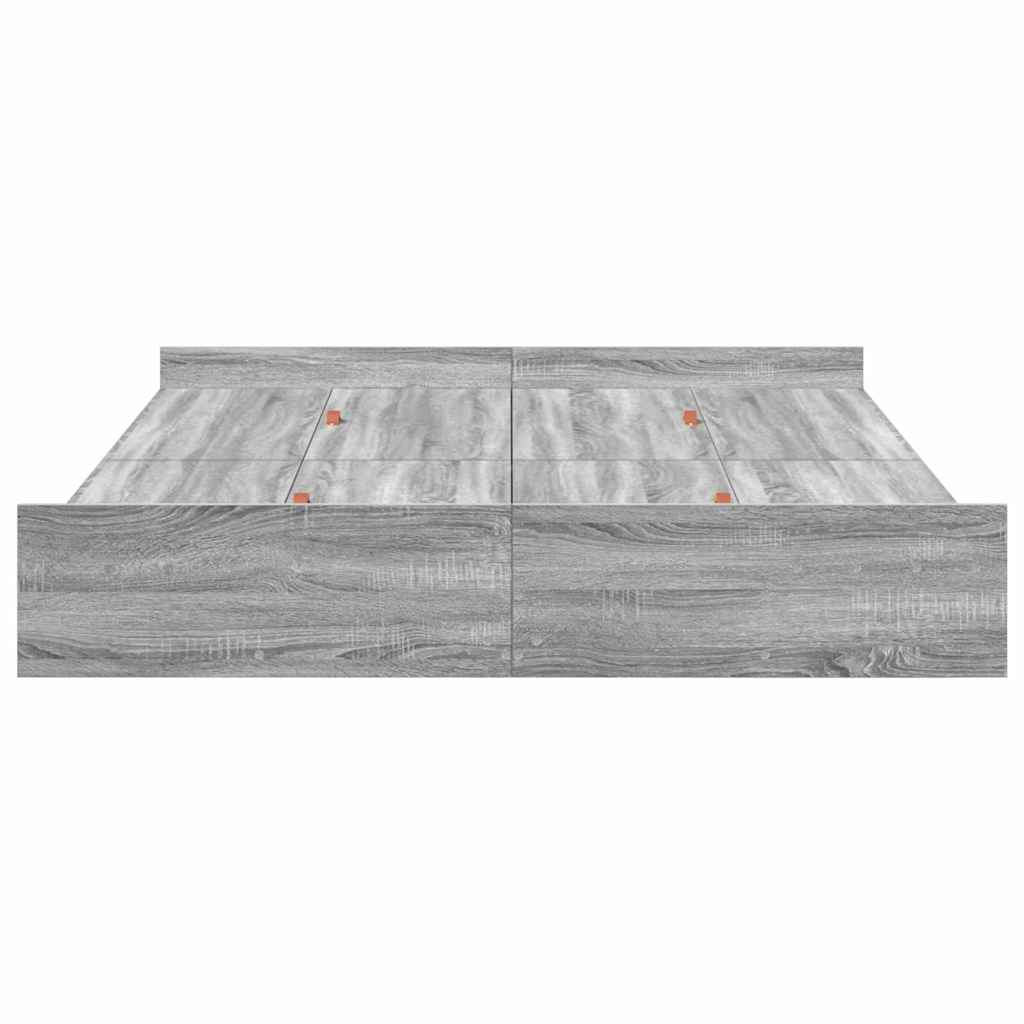 Bett mit Stauraum Grau Sonoma 140 x 190 cm Holzwerkstoff