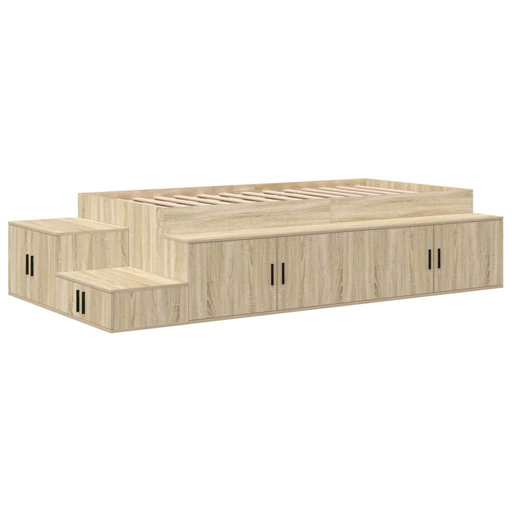 Aufbewahrungsbettgestell Sonoma Eiche 75x190 cm
