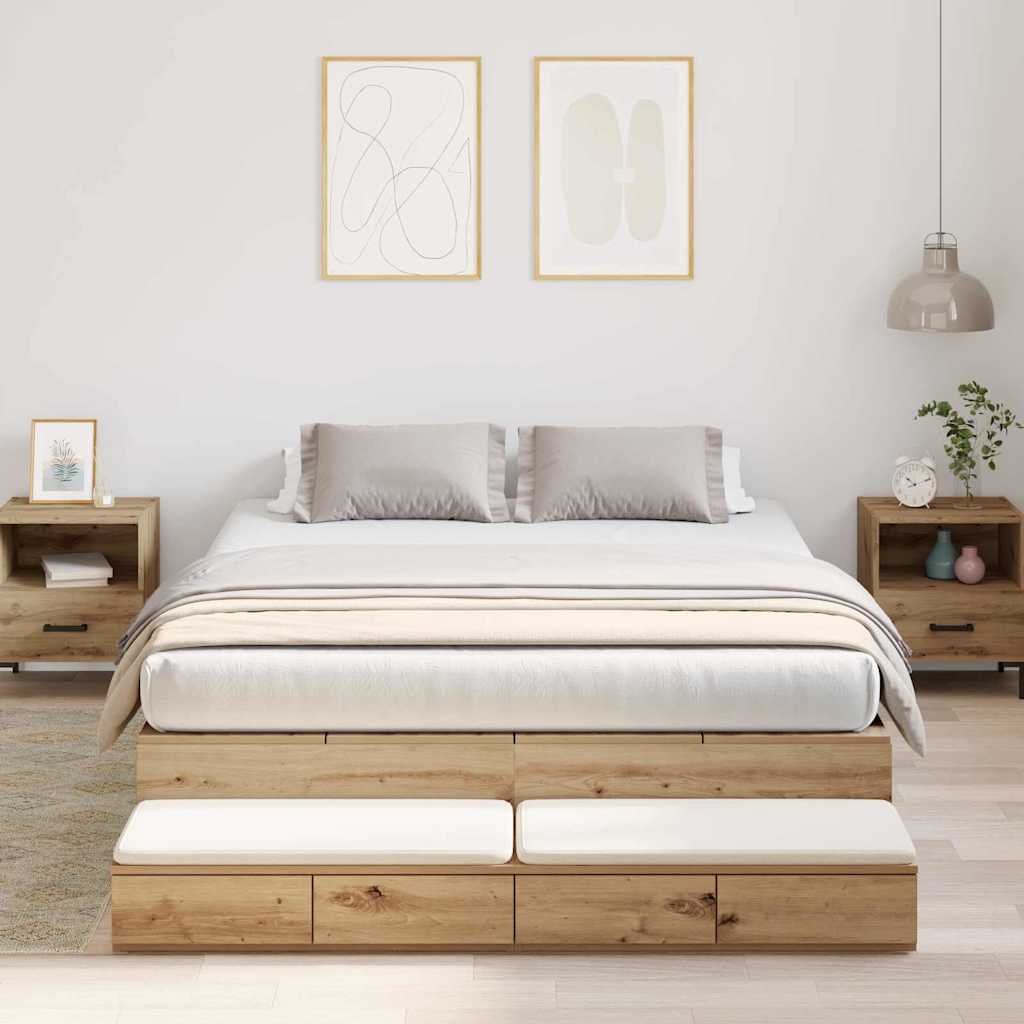 Aufbewahrungsbettgestell Artisan Eiche 160x200 cm