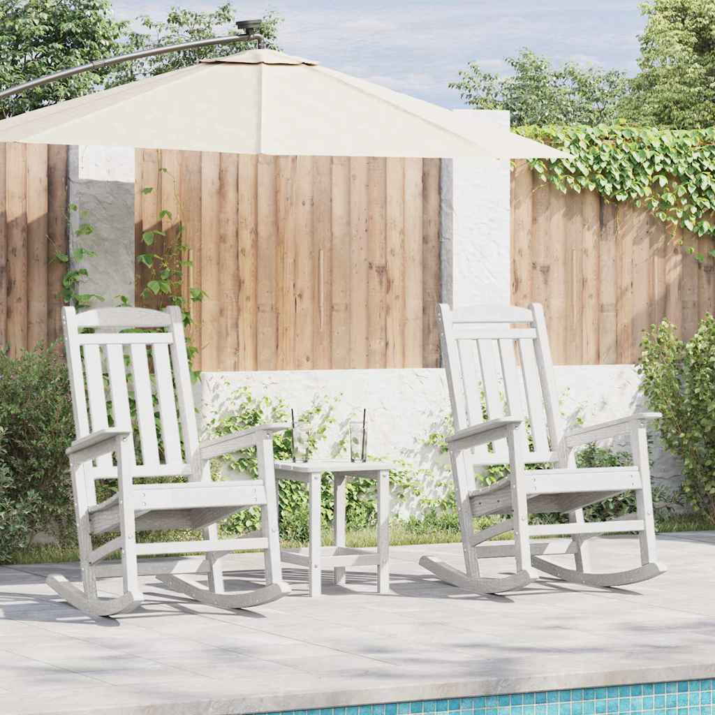 3-teiliges Garten Loungeset Weiß HDPE