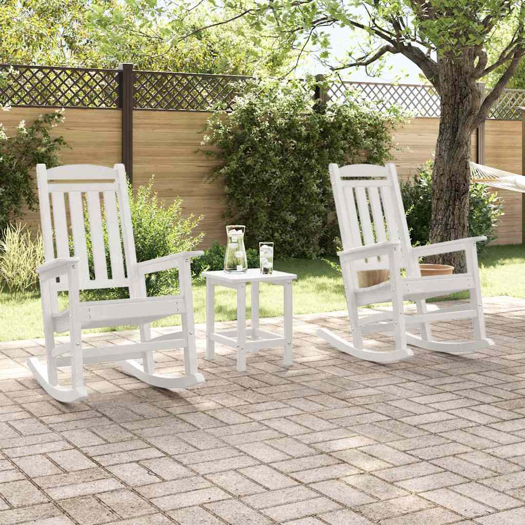 3-teiliges Garten Loungeset Weiß HDPE