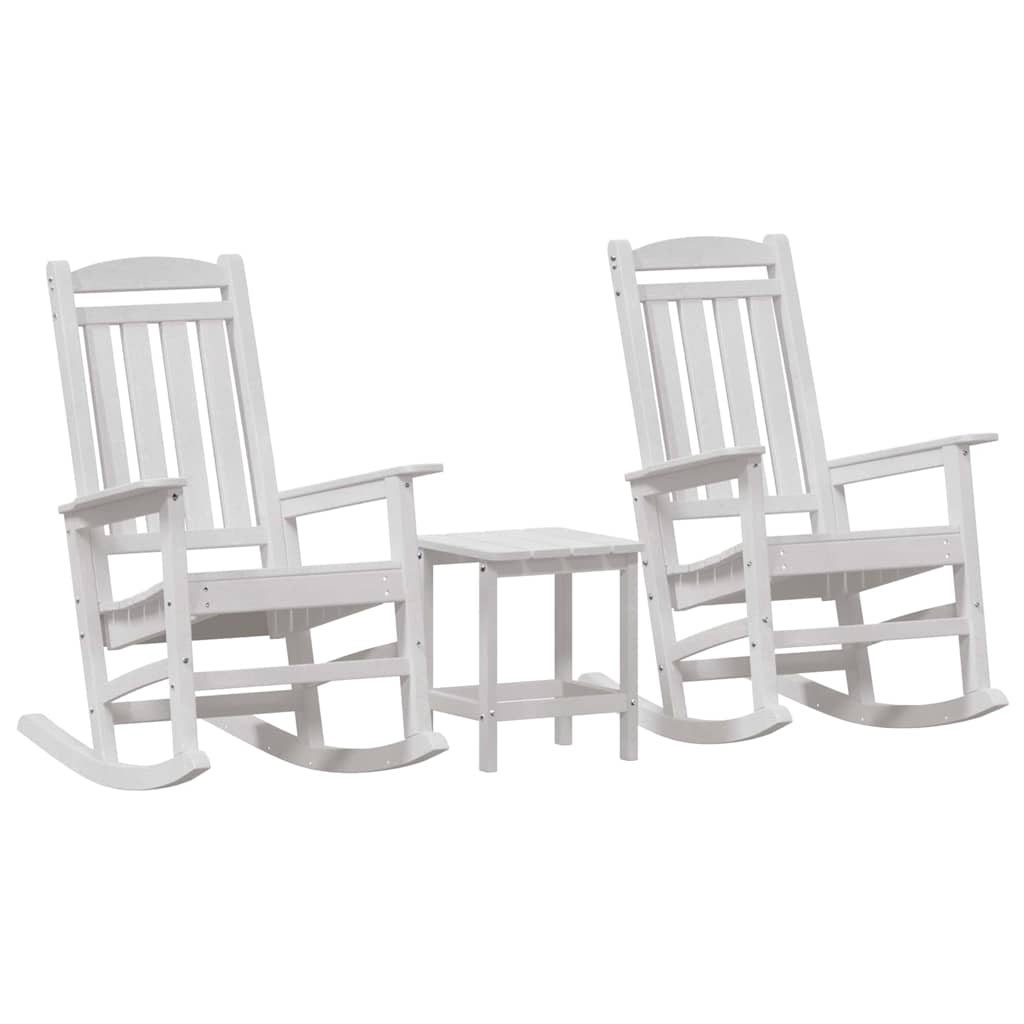 3-teiliges Garten Loungeset Weiß HDPE