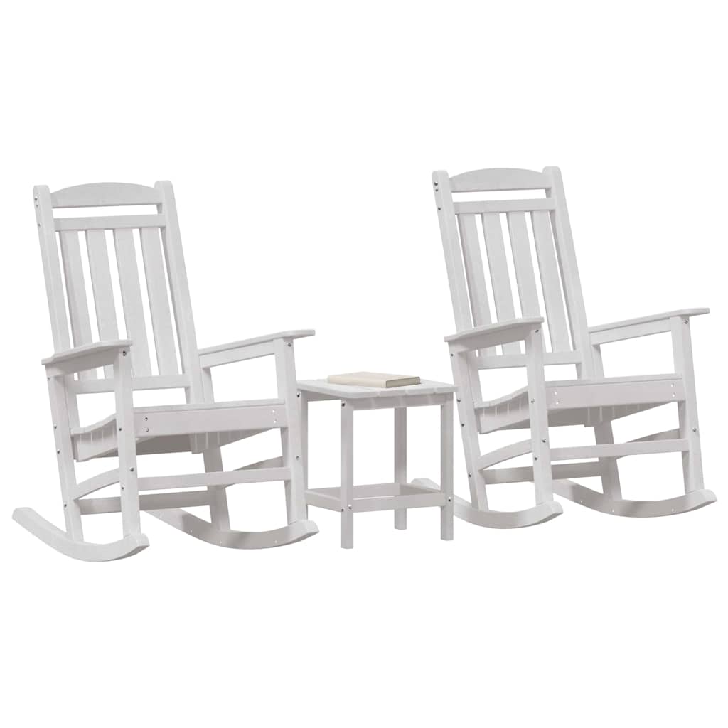 3-teiliges Garten Loungeset Weiß HDPE