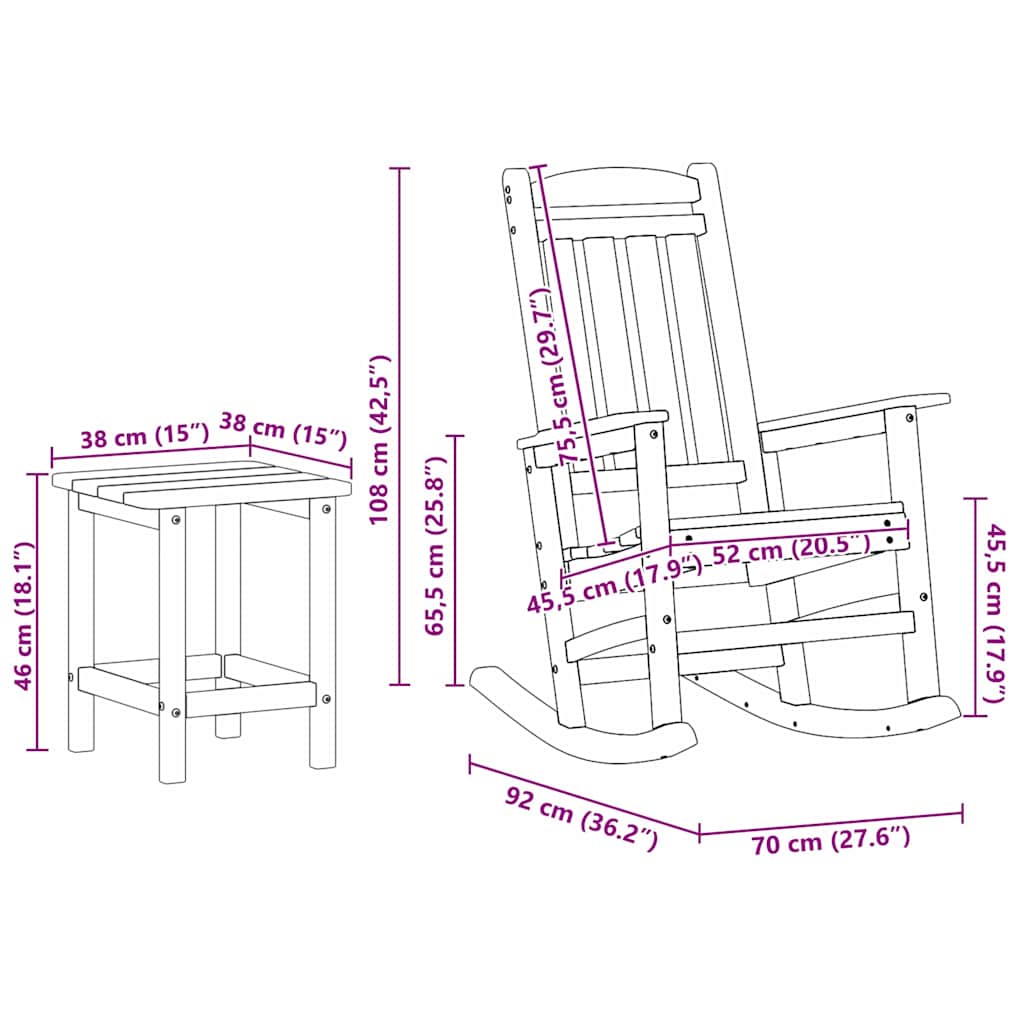 3-teiliges Garten Loungeset Weiß HDPE