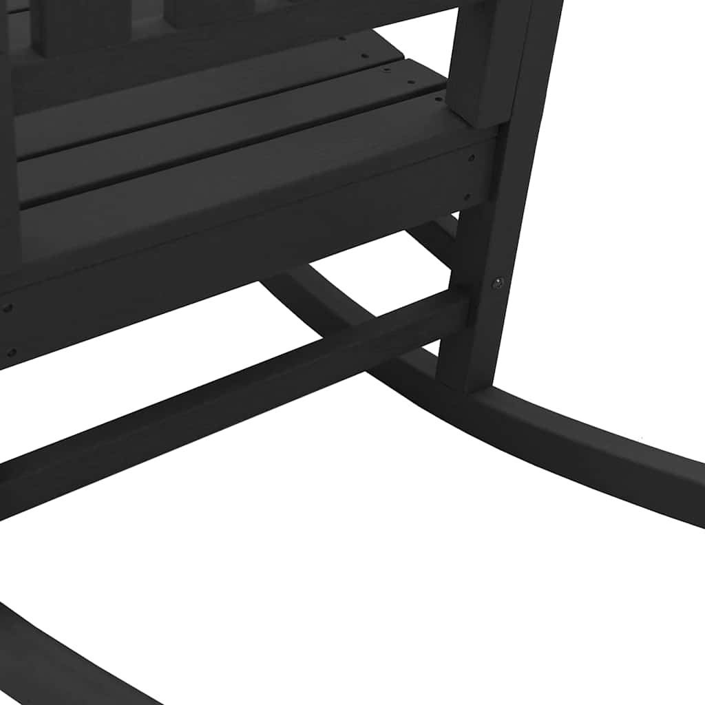 3-teiliges Garten Lounge Set Schwarz HDPE