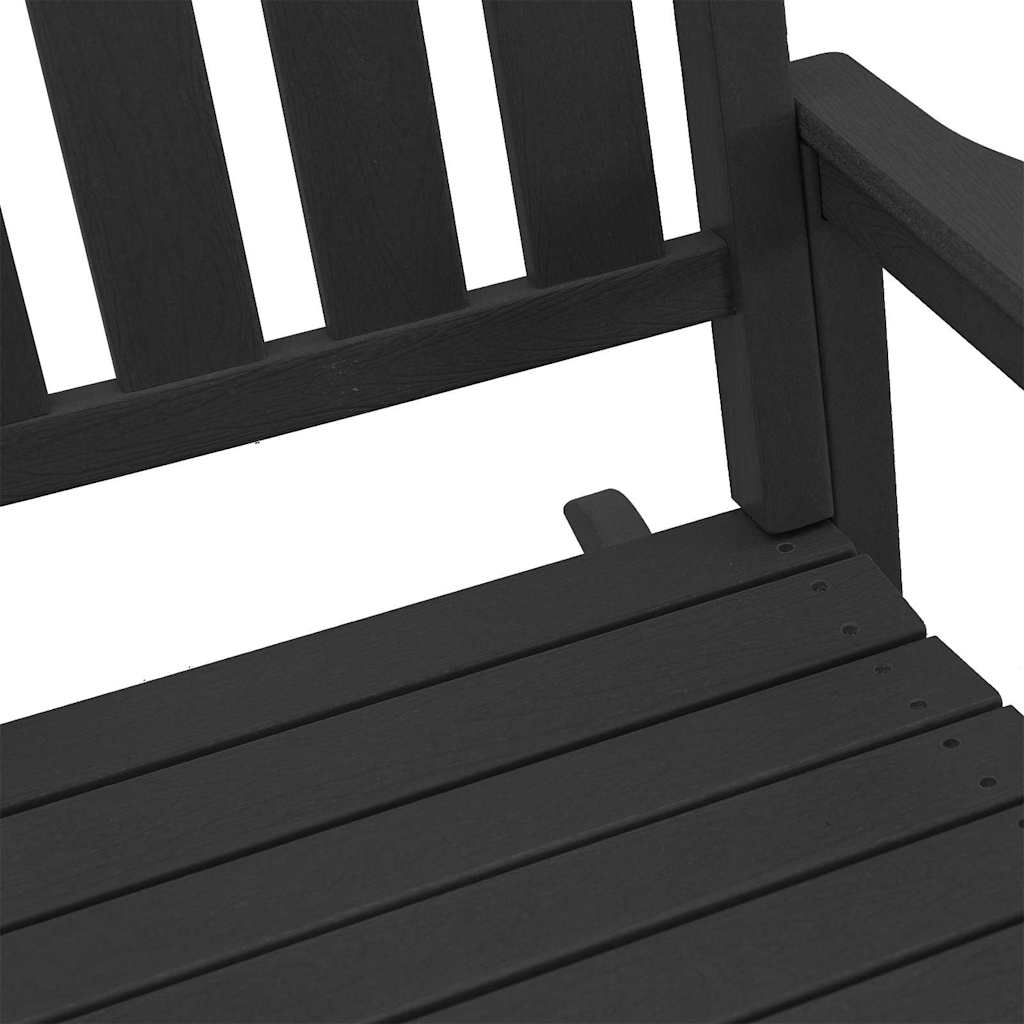 3-teiliges Garten Lounge Set Schwarz HDPE