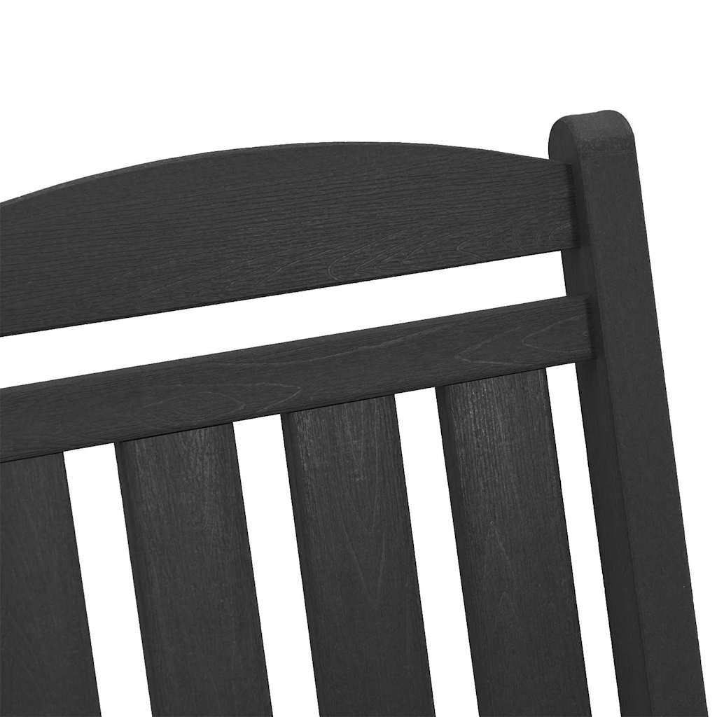 3-teiliges Garten Lounge Set Schwarz HDPE