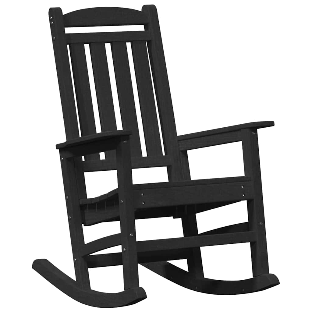 3-teiliges Garten Lounge Set Schwarz HDPE