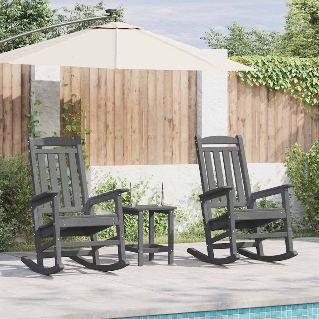 3 teiliges Garten Lounge Set Hellgrau HDPE