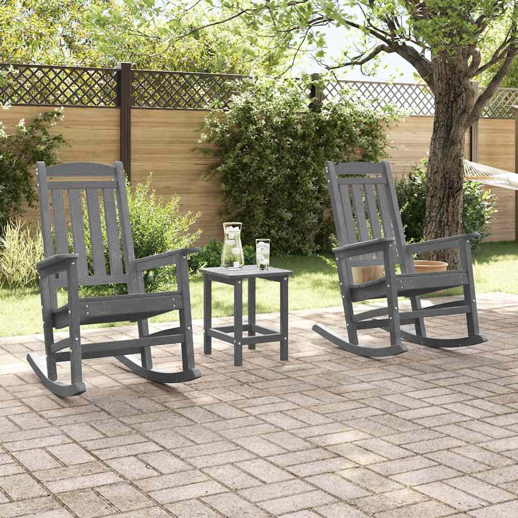 3 teiliges Garten Lounge Set Hellgrau HDPE