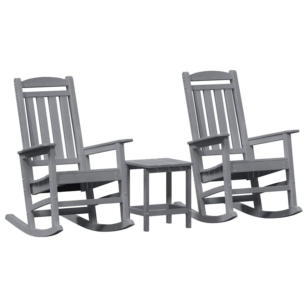 3 teiliges Garten Lounge Set Hellgrau HDPE