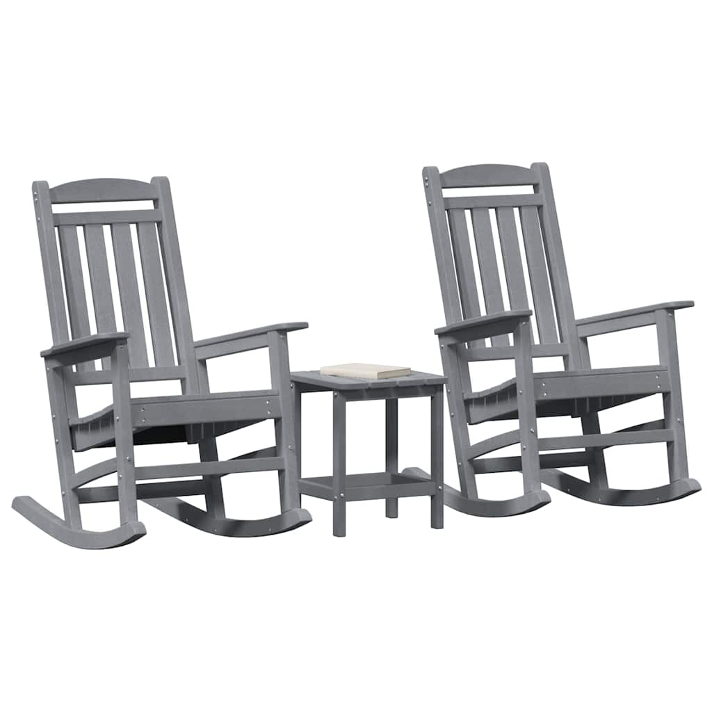 3 teiliges Garten Lounge Set Hellgrau HDPE