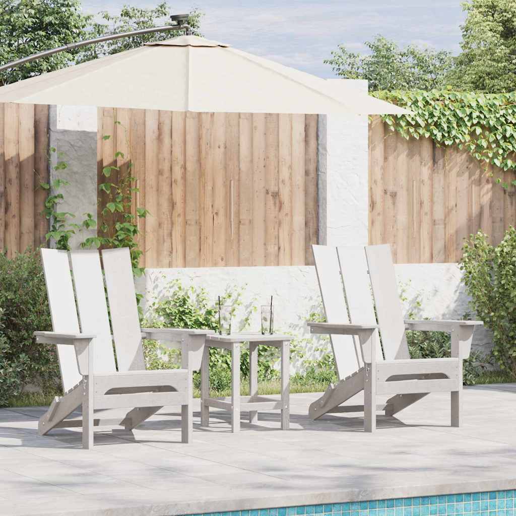 3-teiliges Garten Lounge Set Weiß HDPE