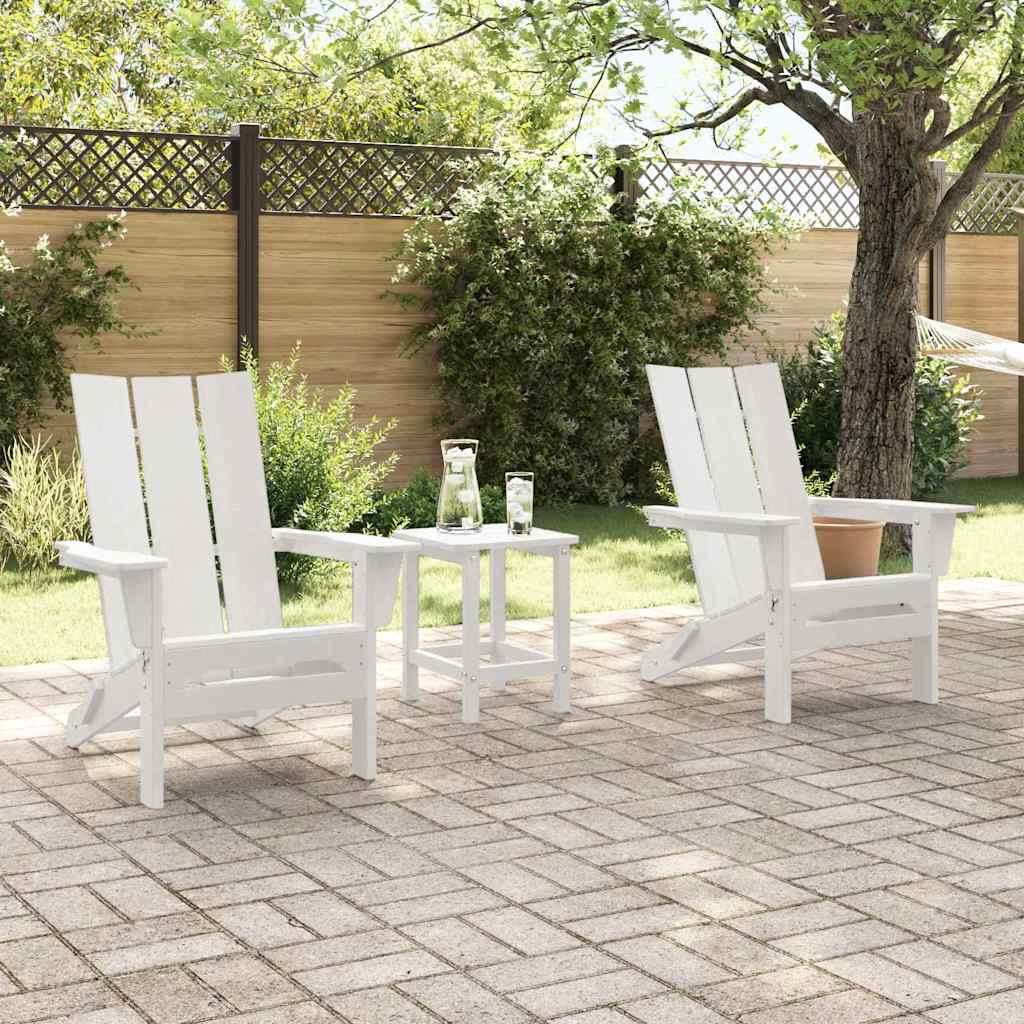 3-teiliges Garten Lounge Set Weiß HDPE