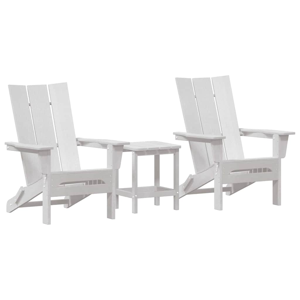 3-teiliges Garten Lounge Set Weiß HDPE