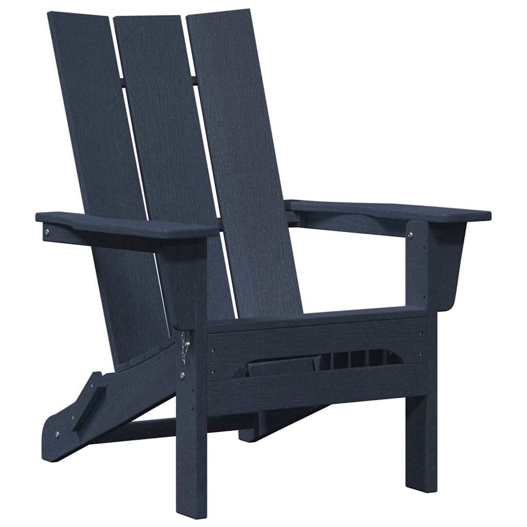 3-teiliges Garten-Loungeset Marineblau HDPE