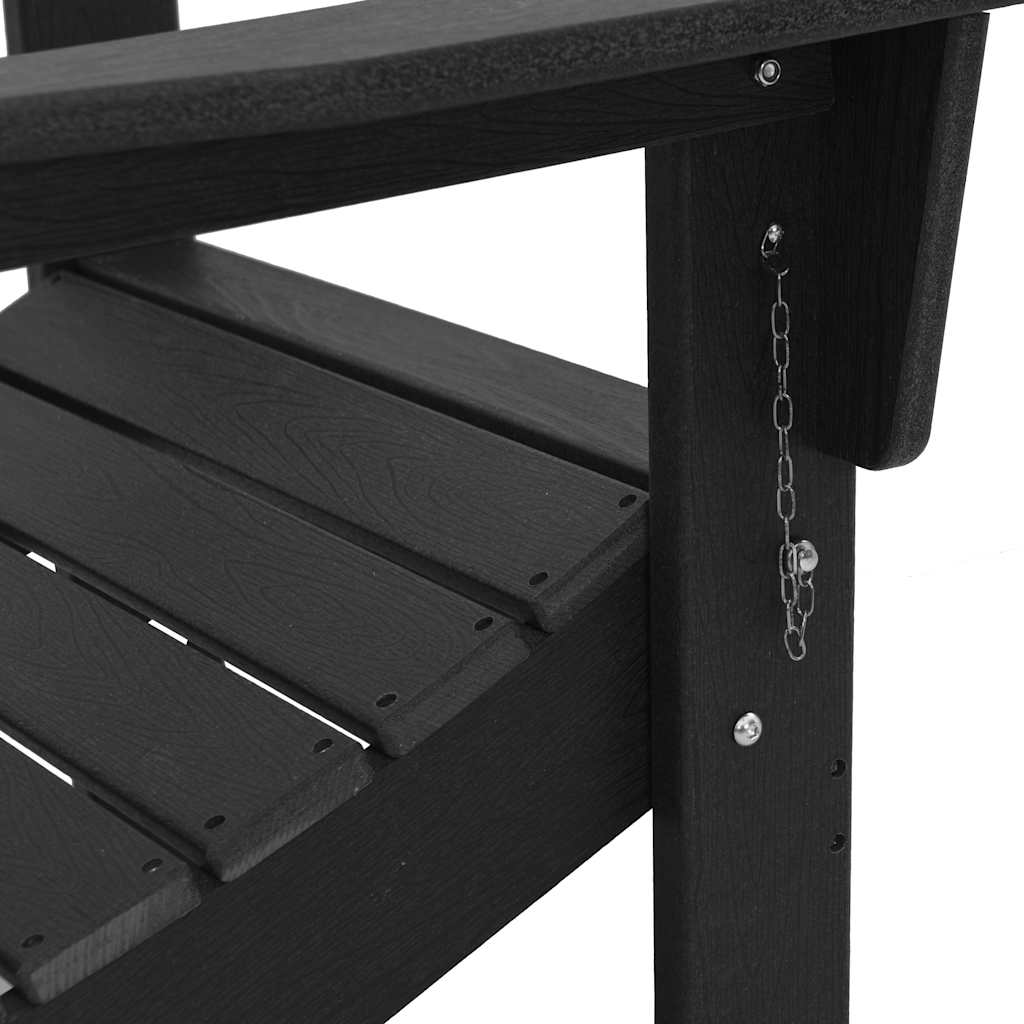 3-teiliges Garten-Lounge-Set Schwarz HDPE
