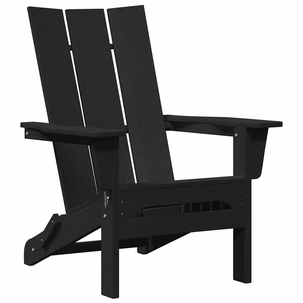 3-teiliges Garten-Lounge-Set Schwarz HDPE