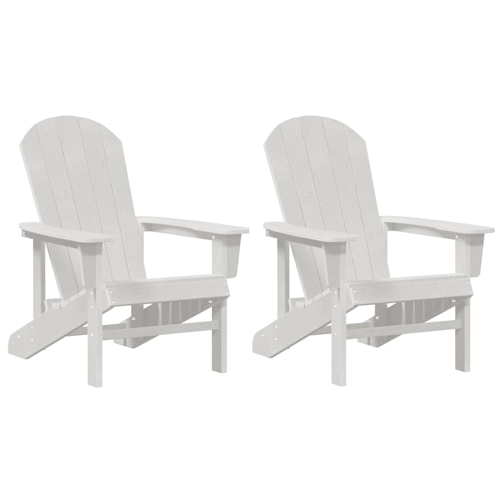 Adirondack Stühle 2 Stück Weiß 74x82x90 cm HDPE
