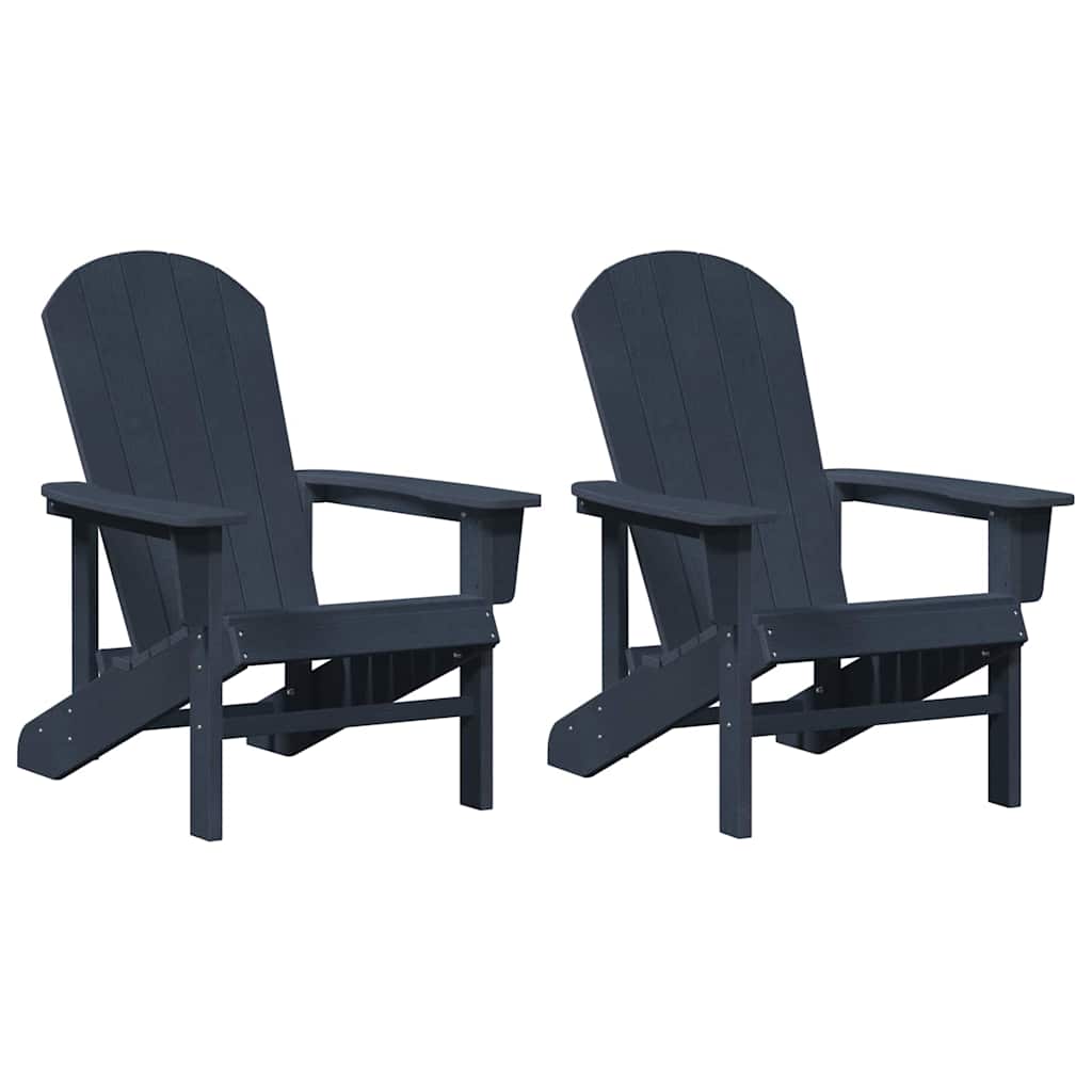 Adirondack Stühle 2 Stück Marineblau 74x82x90 cm HDPE