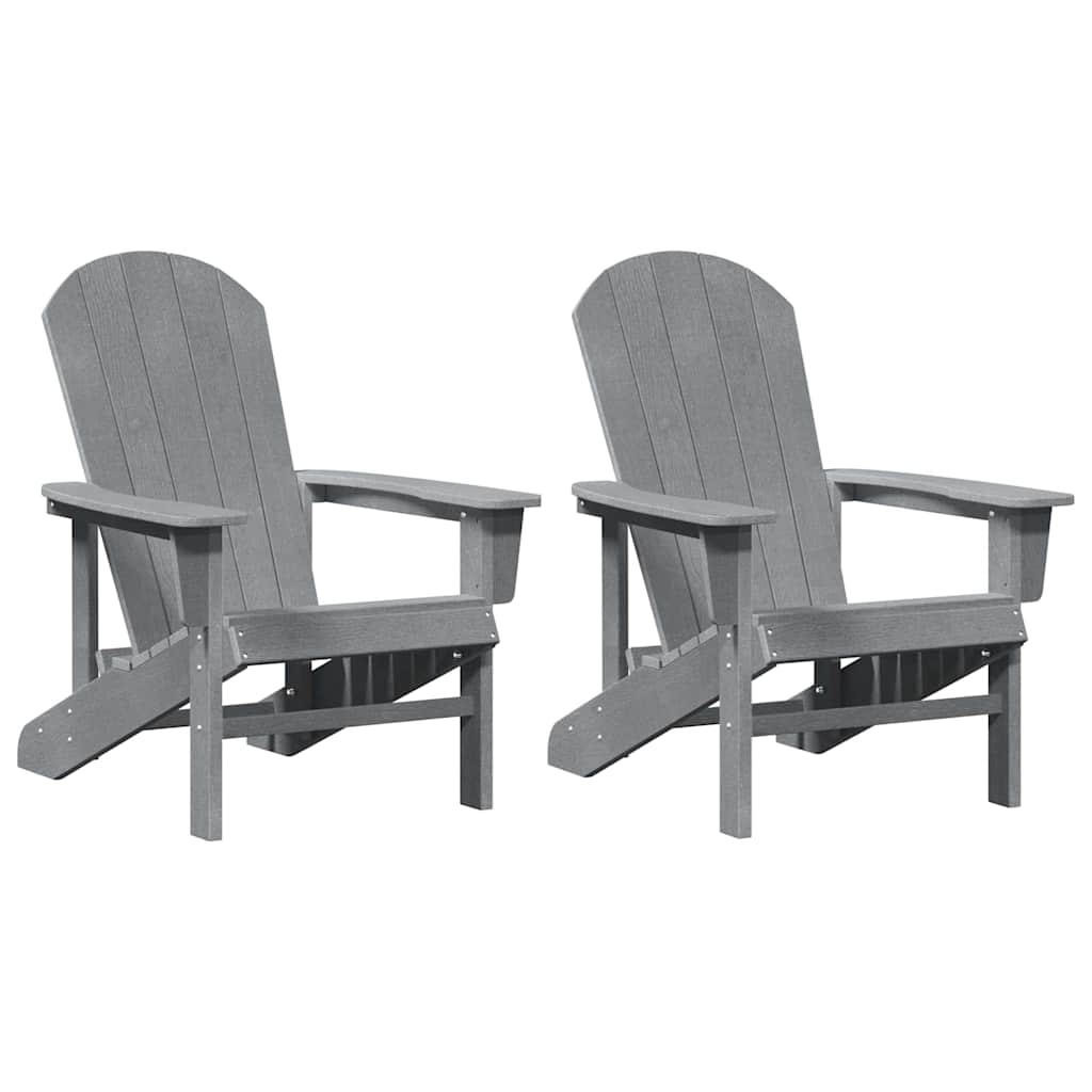 Adirondack Stühle 2 Stück Hellgrau 74x82x90 cm HDPE