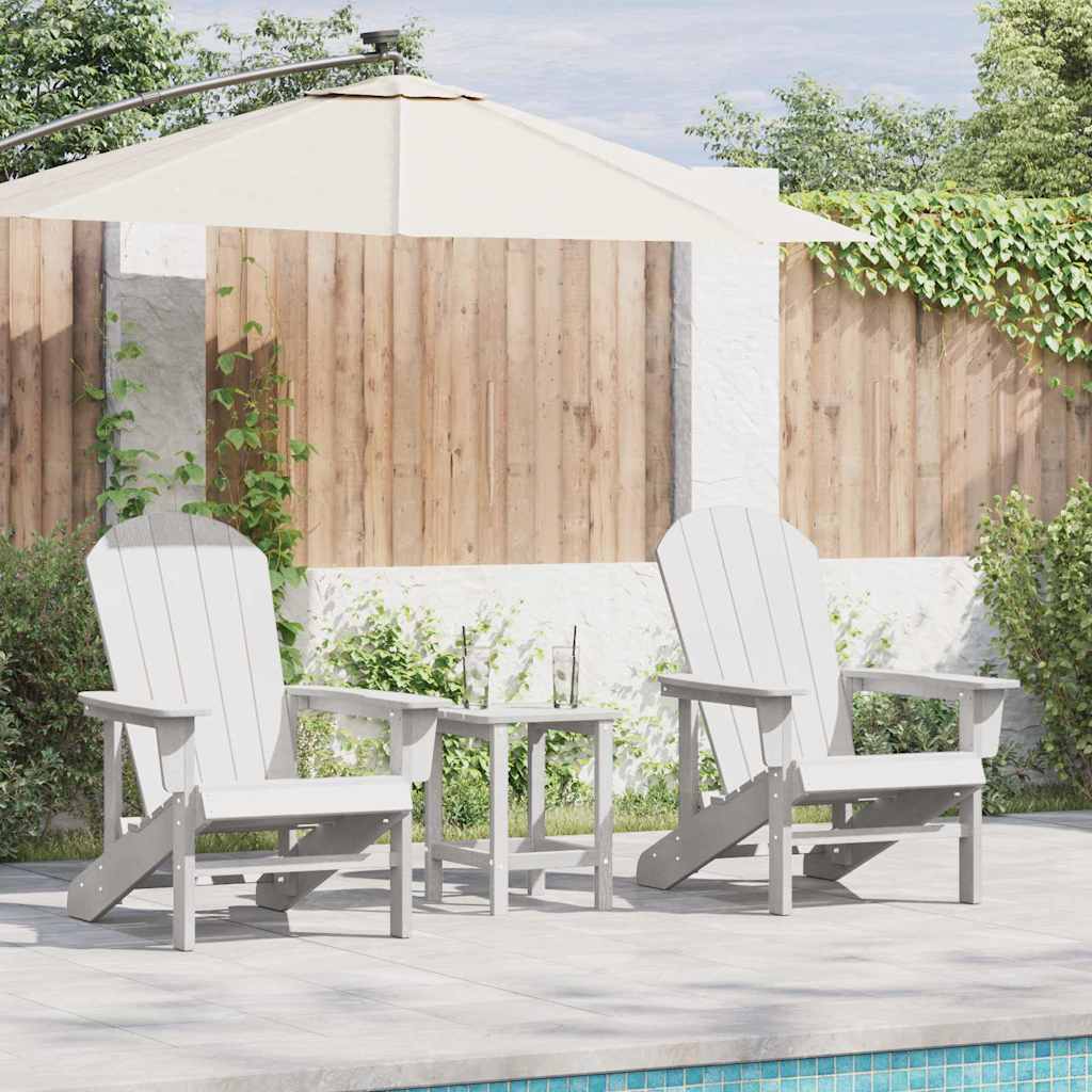 3-teiliges Garten-Lounge-Set Weiß HDPE