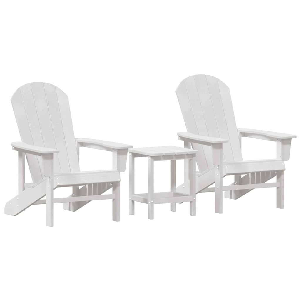 3-teiliges Garten-Lounge-Set Weiß HDPE