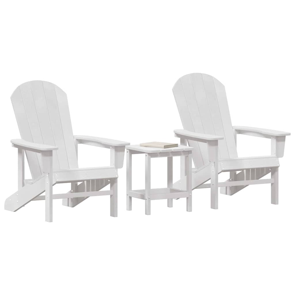 3-teiliges Garten-Lounge-Set Weiß HDPE