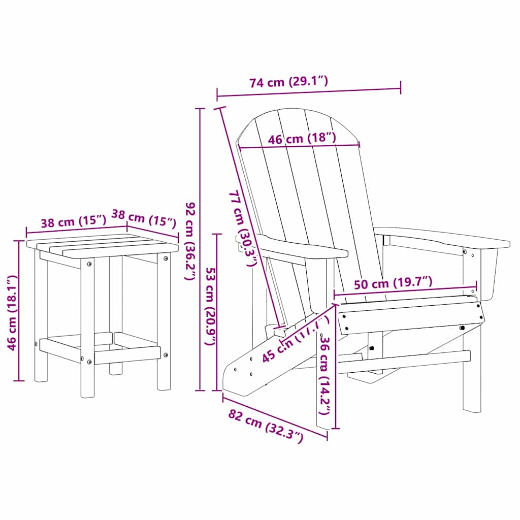 3-teiliges Garten-Lounge-Set Weiß HDPE